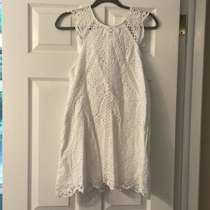 NWOT Angel Biba White Eyelet Dress with Beautiful Back Bow Size Small